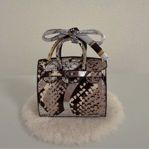 Mini Genuine Snakeskin Bag Charm | Rare Exotic Leather Piece
